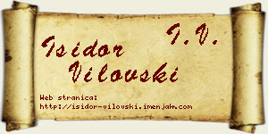 Isidor Vilovski vizit kartica